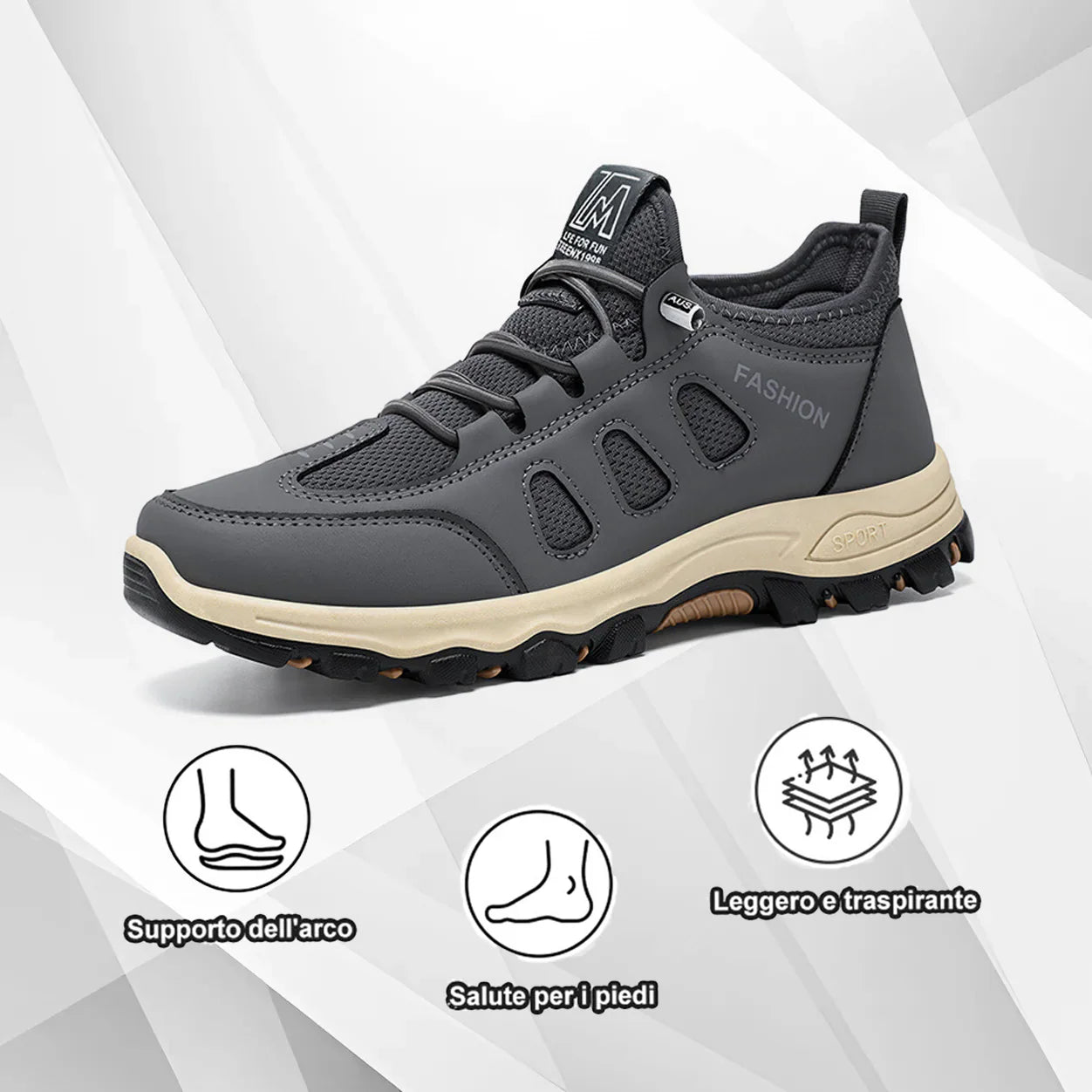 Scarpe ortopediche unisex DEVENP | Sneakers in vera pelle morbide e comode | Design ergonomico per alleviare il fastidio a schiena, articolazioni e piedi | Sconto del 50% a tempo limitato, fino a esaurimento scorte