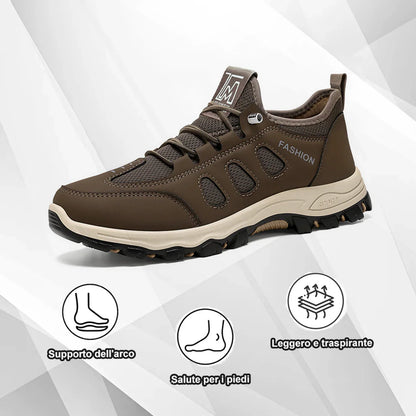 Scarpe ortopediche unisex DEVENP | Sneakers in vera pelle morbide e comode | Design ergonomico per alleviare il fastidio a schiena, articolazioni e piedi | Sconto del 50% a tempo limitato, fino a esaurimento scorte