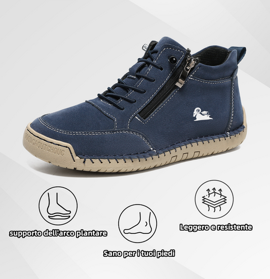 (🔥 Sconto del 50% - Non lasciartelo sfuggire!) Scarpe selezionate in pelle di vitello - scarpe ortopediche - 👞 - resistenti, antiscivolo e impermeabili (supporto dell'arco plantare, sollievo dal dolore, unisex)