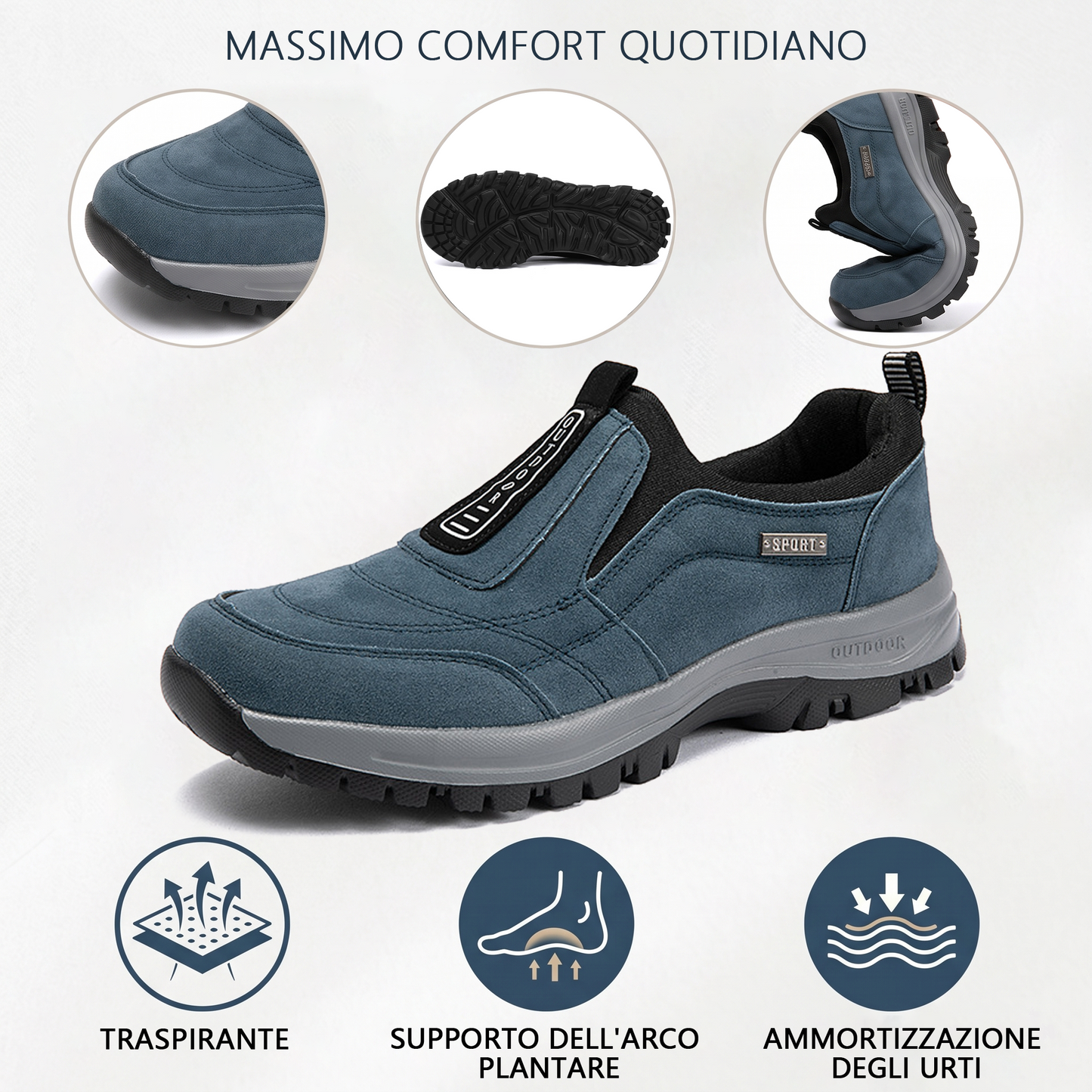 🔥 Sconto del 50% - Non perdertelo! 🦶 Scarpe Outdoor luymen da Uomo | Supporto Avanzato dell'Arco Plantare, Camoscio Antiscivolo e Comfort Totale
