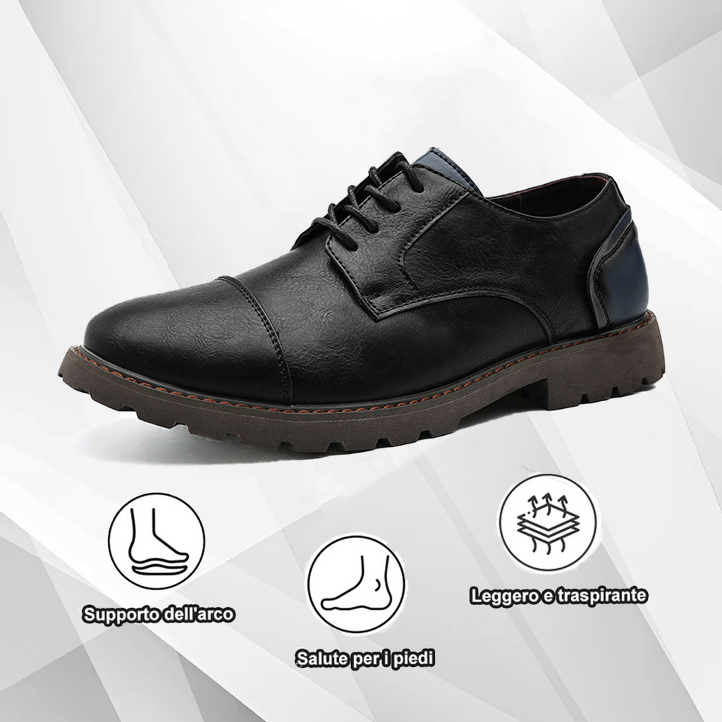 (🔥Sconto del 50% oggi - non lasciartelo sfuggire) - Scarpe selezionate in pelle di vitello di alta qualità - impermeabili e antiscivolo (lavoro, tempo libero e intrattenimento - supporto dell'arco plantare)