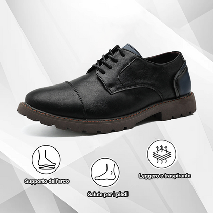 (🔥Sconto del 50% oggi - non lasciartelo sfuggire) - Scarpe selezionate in pelle di vitello di alta qualità - impermeabili e antiscivolo (lavoro, tempo libero e intrattenimento - supporto dell'arco plantare)
