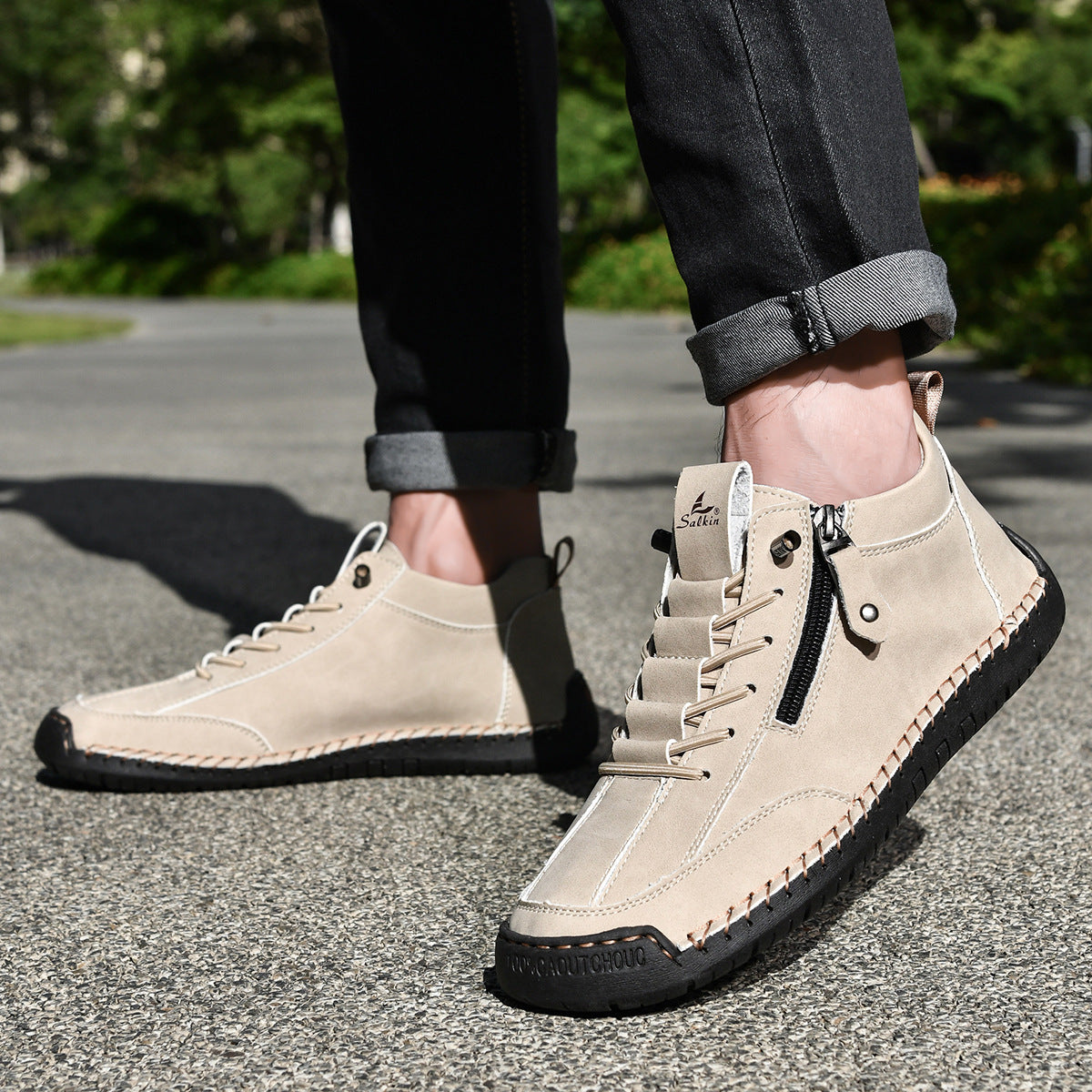 🔥 Sconto del 50% - Non lasciartelo sfuggire!👞Scarpe in Pelle "Zero Fatica": Zip Laterale, Supporto Plantare e suola antiscivolo – il design ergonomico allevia la fatica - unisex.