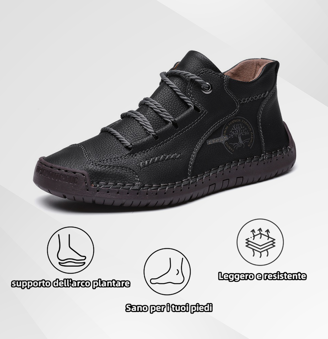 Scarpe ortopediche unisex DEVENP | Scarpe in pelle di vitello di prima qualità cucite a mano | Design ergonomico per alleviare il dolore alla schiena, alle articolazioni e ai piedi | Sconto del 50% per un periodo limitato, fino a esaurimento scorte