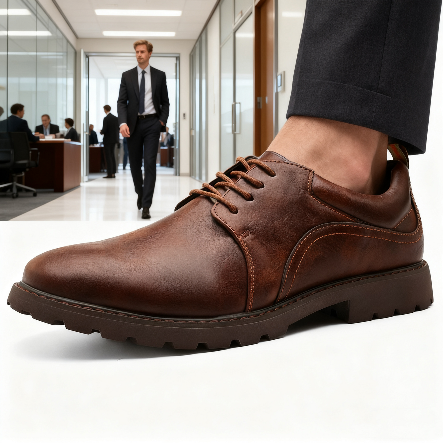 (🔥Sconto del 50% oggi - non lasciartelo sfuggire) - Scarpe selezionate in pelle di vitello di alta qualità - impermeabili e antiscivolo (lavoro, tempo libero e intrattenimento - supporto dell'arco plantare)