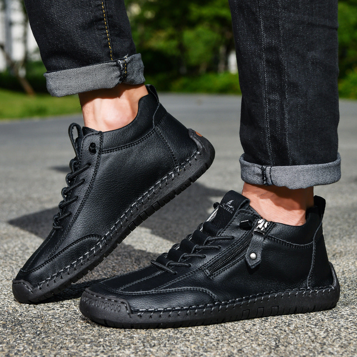 🔥 Sconto del 50% - Non lasciartelo sfuggire!👞Scarpe in Pelle "Zero Fatica": Zip Laterale, Supporto Plantare e suola antiscivolo – il design ergonomico allevia la fatica - unisex.