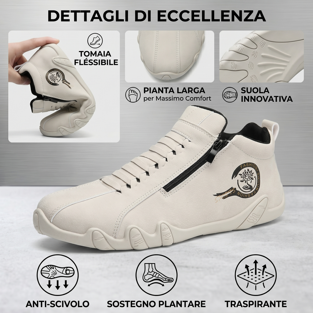 ⚡ -50% a Tempo Limitato! | Scarpe Ortopediche da Uomo in Vera Pelle Bovina Australiana: Cucite a Mano, Impermeabili e Antiscivolo con Supporto Plantare