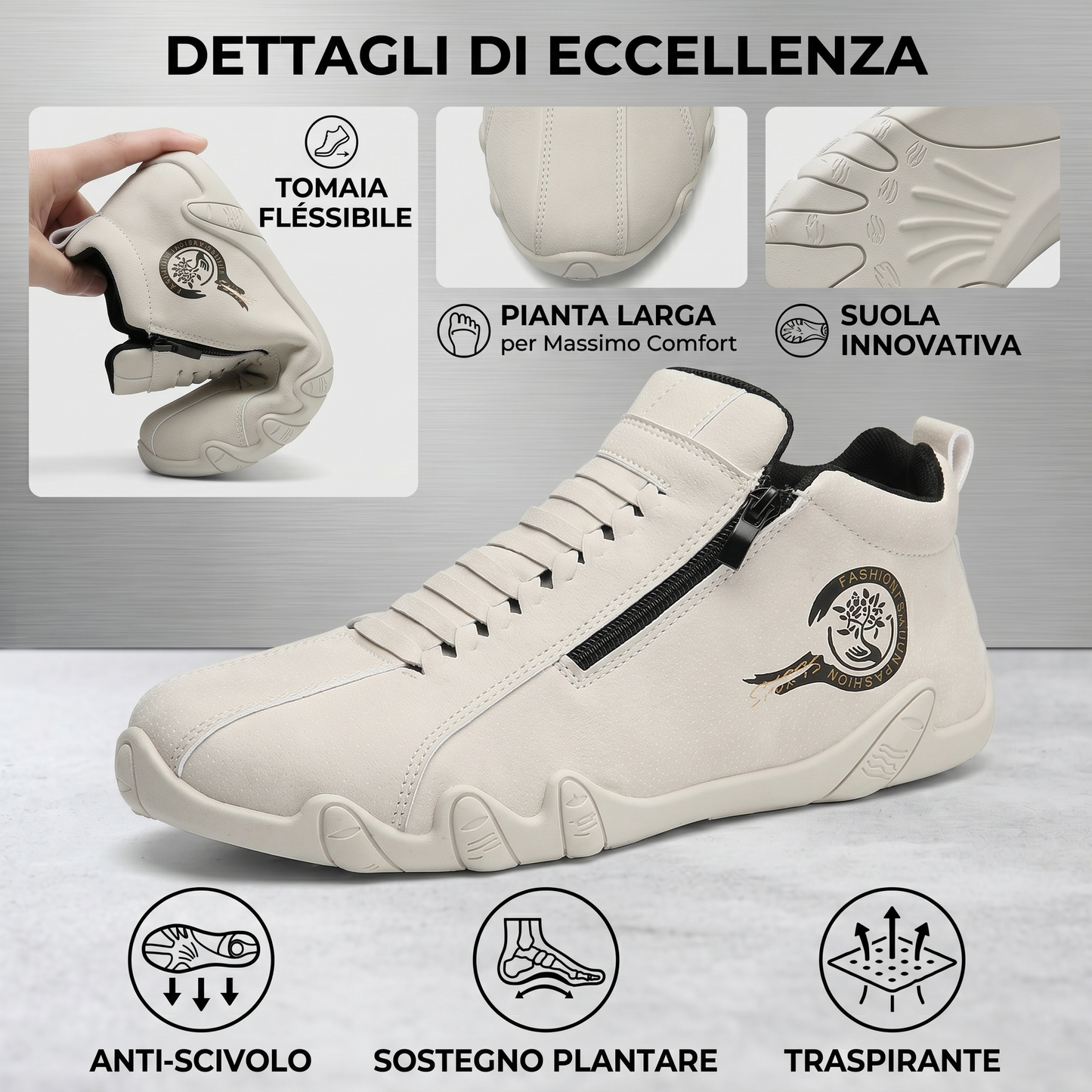 ⚡ -50% a Tempo Limitato! | Scarpe Ortopediche da Uomo in Vera Pelle Bovina Australiana: Cucite a Mano, Impermeabili e Antiscivolo con Supporto Plantare