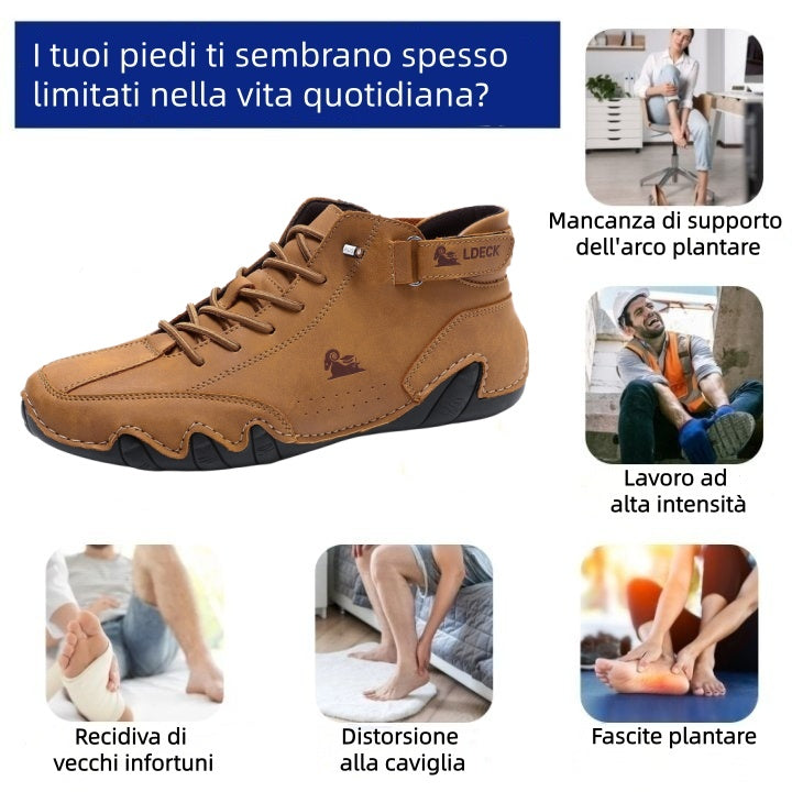 Scarpe ortopediche unisex DEVENP | Scarpe in pelle impermeabili e antiscivolo | Design ergonomico per alleviare il dolore alla schiena, alle articolazioni e ai piedi | Sconto del 50% per un periodo limitato, fino a esaurimento scorte