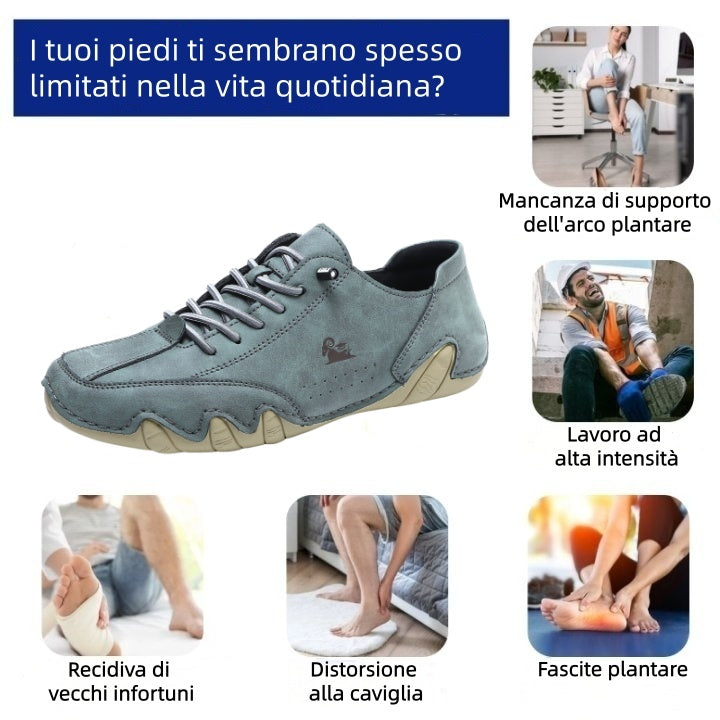 DEVENP® - Scarpe ortopediche ergonomiche in pelle, impermeabili, alleviano il dolore ai piedi - unisex