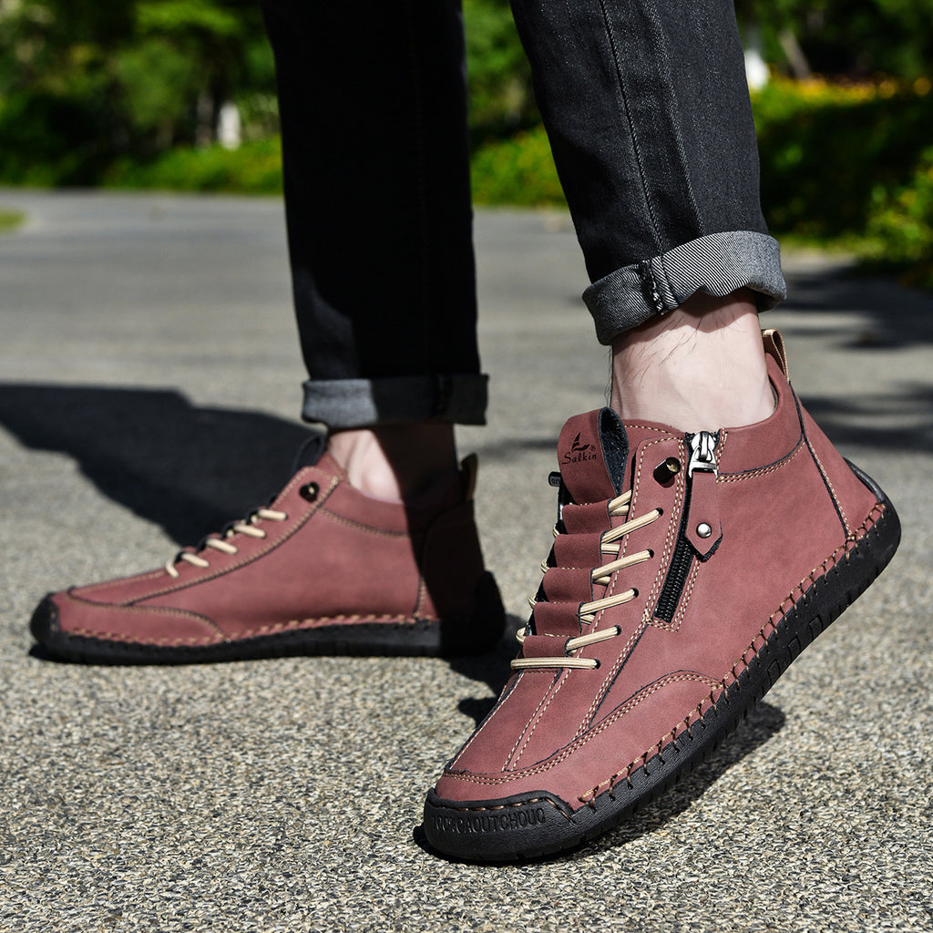 🔥 Sconto del 50% - Non lasciartelo sfuggire!👞Scarpe in Pelle "Zero Fatica": Zip Laterale, Supporto Plantare e suola antiscivolo – il design ergonomico allevia la fatica - unisex.