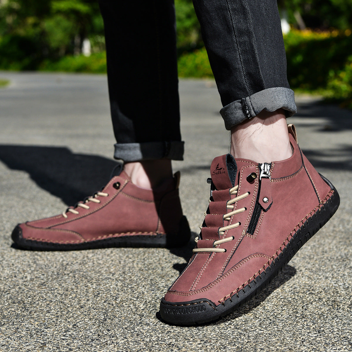 🔥 Sconto del 50% - Non lasciartelo sfuggire!👞Scarpe in Pelle "Zero Fatica": Zip Laterale, Supporto Plantare e suola antiscivolo – il design ergonomico allevia la fatica - unisex.
