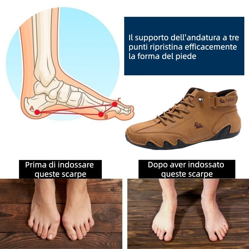 Scarpe ortopediche unisex DEVENP | Scarpe in pelle impermeabili e antiscivolo | Design ergonomico per alleviare il dolore alla schiena, alle articolazioni e ai piedi | Sconto del 50% per un periodo limitato, fino a esaurimento scorte