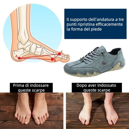 DEVENP® - Scarpe ortopediche ergonomiche in pelle, impermeabili, alleviano il dolore ai piedi - unisex