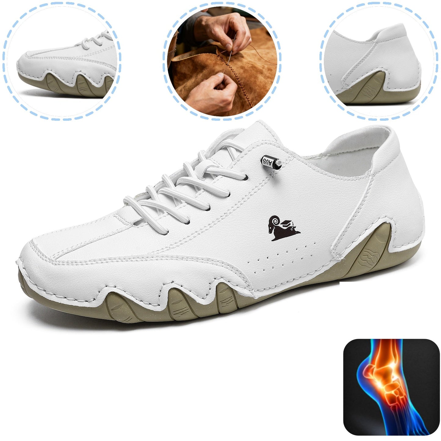 DEVENP® - Scarpe ortopediche ergonomiche in pelle, impermeabili, alleviano il dolore ai piedi - unisex