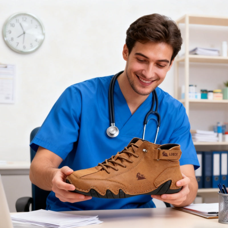Scarpe ortopediche unisex DEVENP | Scarpe in pelle impermeabili e antiscivolo | Design ergonomico per alleviare il dolore alla schiena, alle articolazioni e ai piedi | Sconto del 50% per un periodo limitato, fino a esaurimento scorte