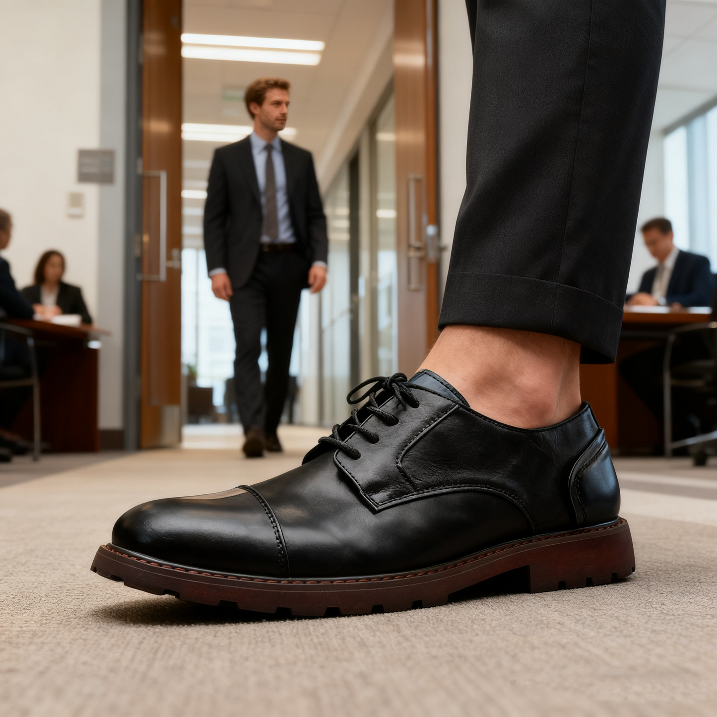 (🔥Sconto del 50% oggi - non lasciartelo sfuggire) - Scarpe selezionate in pelle di vitello di alta qualità - impermeabili e antiscivolo (lavoro, tempo libero e intrattenimento - supporto dell'arco plantare)