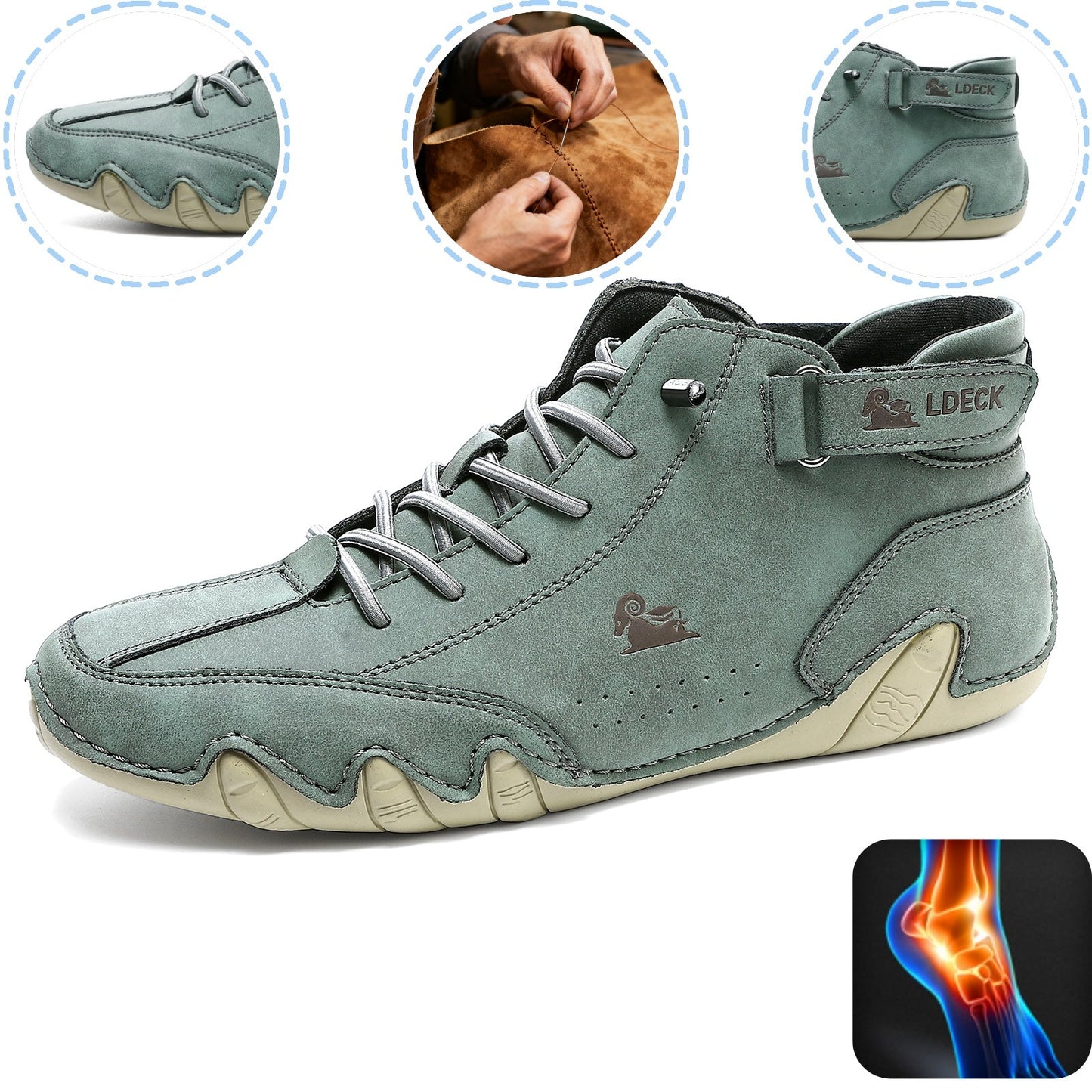 Scarpe ortopediche unisex DEVENP | Scarpe in pelle impermeabili e antiscivolo | Design ergonomico per alleviare il dolore alla schiena, alle articolazioni e ai piedi | Sconto del 50% per un periodo limitato, fino a esaurimento scorte