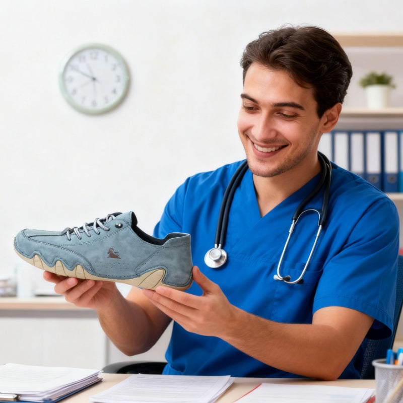 DEVENP® - Scarpe ortopediche ergonomiche in pelle, impermeabili, alleviano il dolore ai piedi - unisex