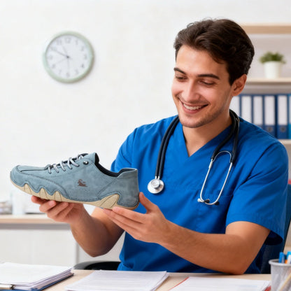 DEVENP® - Scarpe ortopediche ergonomiche in pelle, impermeabili, alleviano il dolore ai piedi - unisex