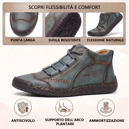 🔥 Sconto del 50% | Scarpe in pregiata pelle di vitello: supporto plantare, impermeabili e antiscivolo. Cammina in tutta comodità!