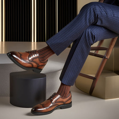 Scarpe ortopediche da uomo DEVENP | Scarpe in vera pelle comode e di alta qualità | Design ergonomico per alleviare il disagio alla schiena, alle articolazioni e ai piedi | Sconto del 50% per un periodo limitato, fino a esaurimento scorte
