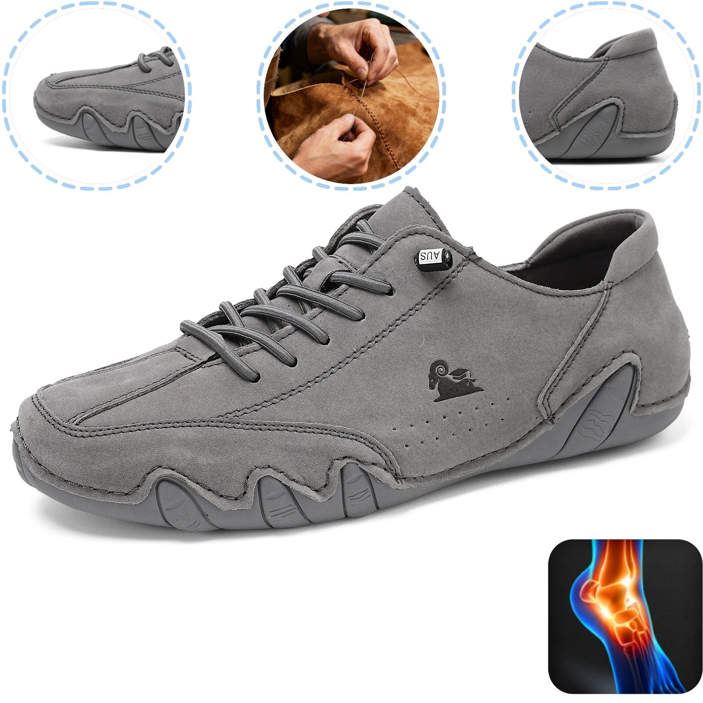 DEVENP® - Scarpe ortopediche ergonomiche in pelle, impermeabili, alleviano il dolore ai piedi - unisex