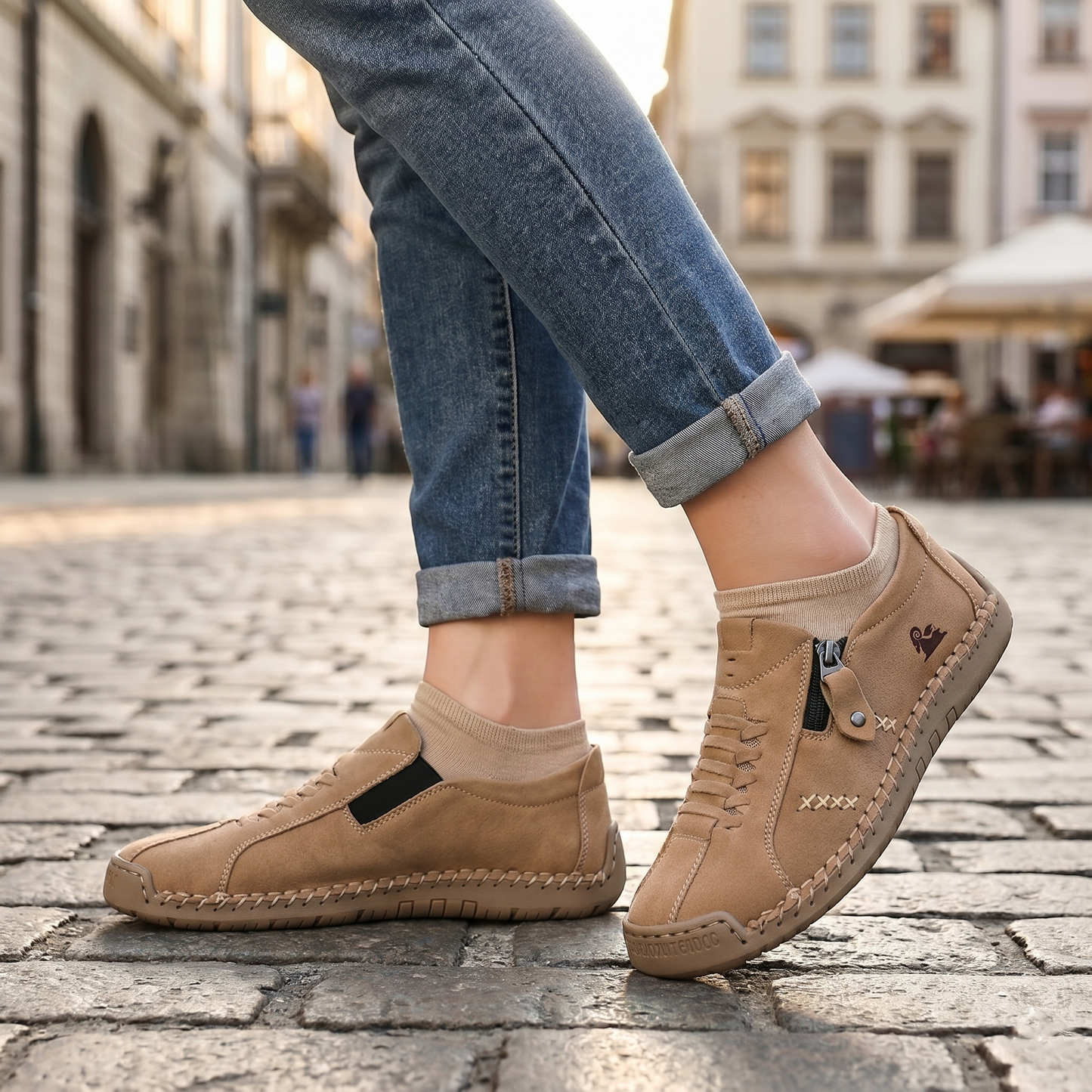 🔥Approfitta del 50% di Sconto oggi! 👞Mocassini Donna in Pelle con Cerniera, Scarpe Comode Ergonomiche, Calzado Casual Senza Lacci per Camminare