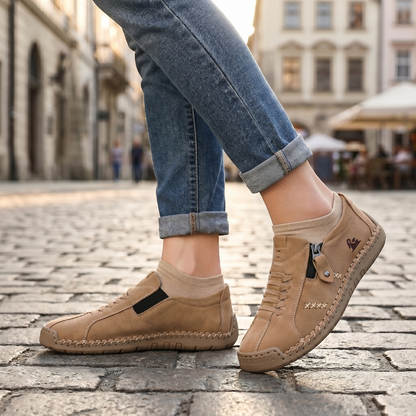 🔥Approfitta del 50% di Sconto oggi! 👞Mocassini Donna in Pelle con Cerniera, Scarpe Comode Ergonomiche, Calzado Casual Senza Lacci per Camminare