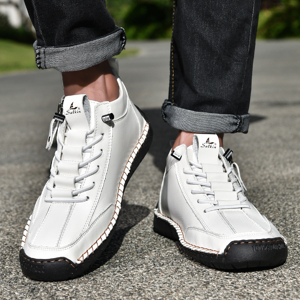 🔥 Sconto del 50% - Non lasciartelo sfuggire!👞Scarpe in Pelle "Zero Fatica": Zip Laterale, Supporto Plantare e suola antiscivolo – il design ergonomico allevia la fatica - unisex.