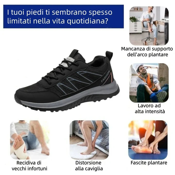 Scarpe ortopediche unisex DEVENP | Scarpe sportive comode e traspiranti | Design ergonomico per alleviare il disagio a schiena, articolazioni e piedi | Sconto del 50% per un periodo limitato, fino a esaurimento scorte