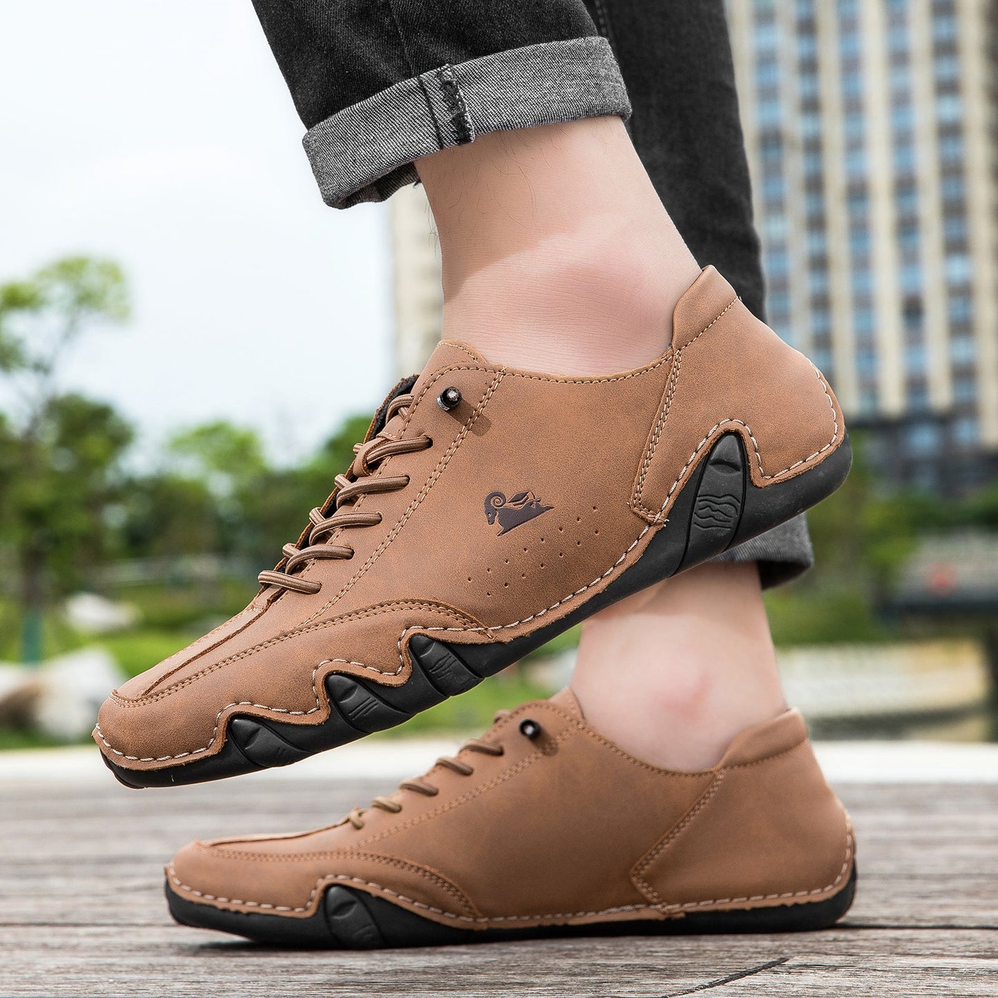 DEVENP® - Scarpe ortopediche ergonomiche in pelle, impermeabili, alleviano il dolore ai piedi - unisex