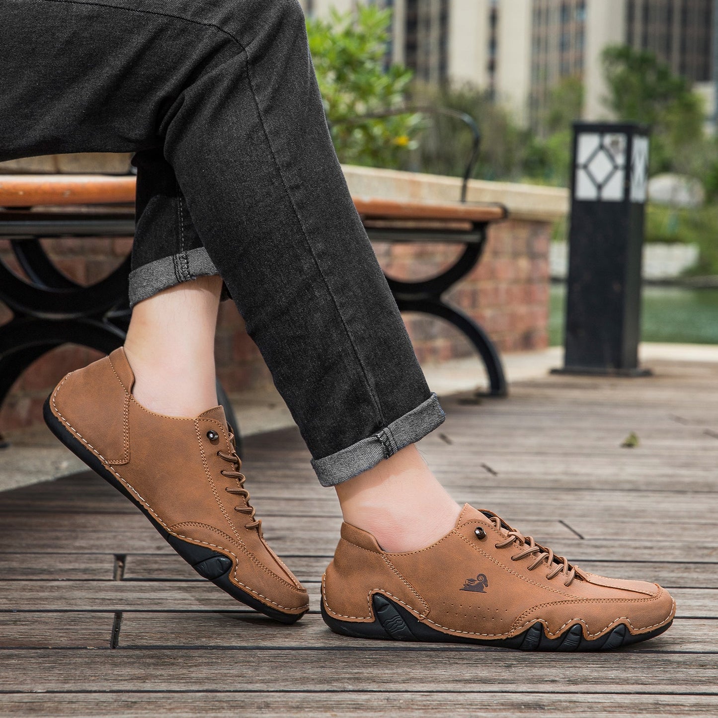DEVENP® - Scarpe ortopediche ergonomiche in pelle, impermeabili, alleviano il dolore ai piedi - unisex
