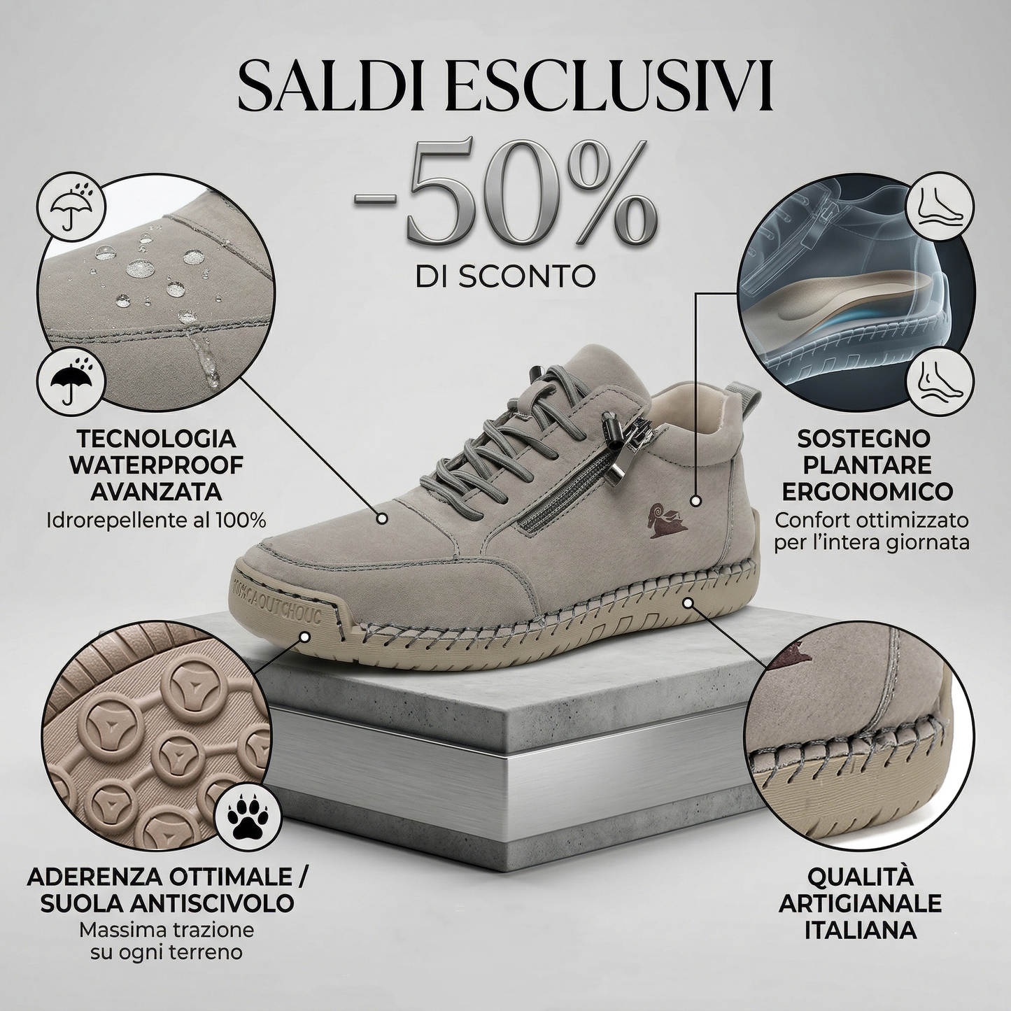 🔥Approfitta del 50% di Sconto oggi! 👞Cammina Senza Dolore: Scarpe Ortopediche in Vera Pelle di Vitello-Supporto dell'arco plantare, impermeabili e antiscivolo.