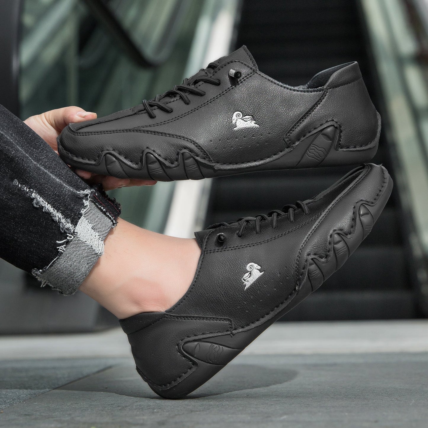 DEVENP® - Scarpe ortopediche ergonomiche in pelle, impermeabili, alleviano il dolore ai piedi - unisex