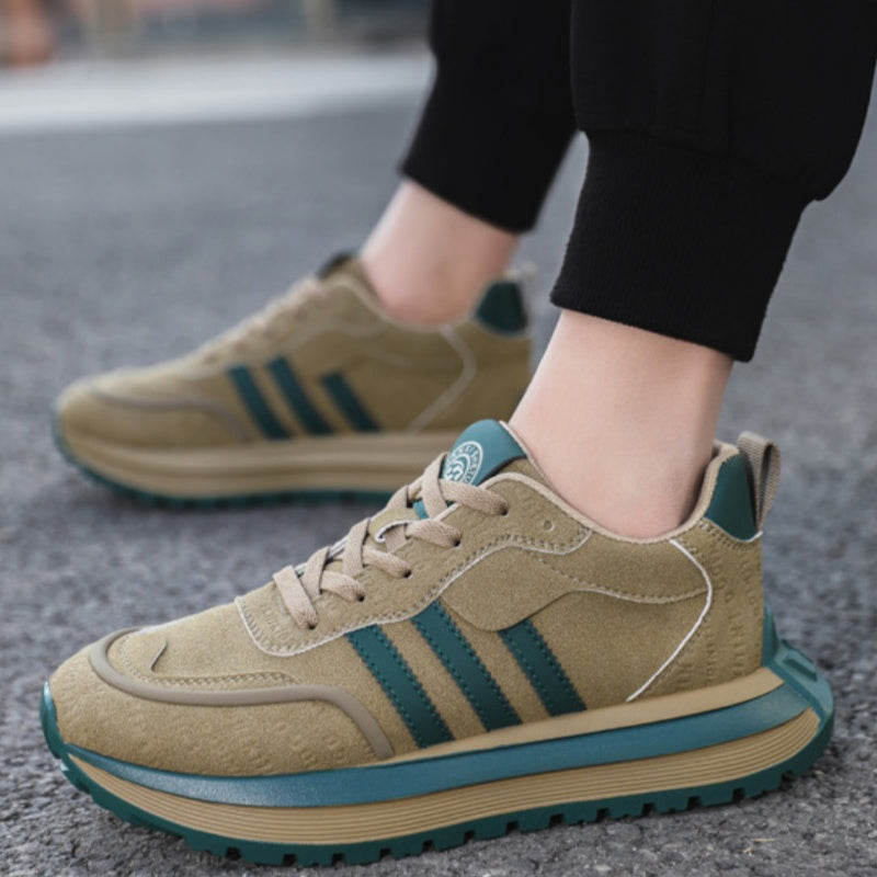 🔴Adatto per le passeggiate e gli spostamenti quotidiani👨‍🍼 per uomini over 45 che non vogliono rinunciare allo stile: scarpe da uomo in pelle scamosciata antiscivolo, impermeabili e comode