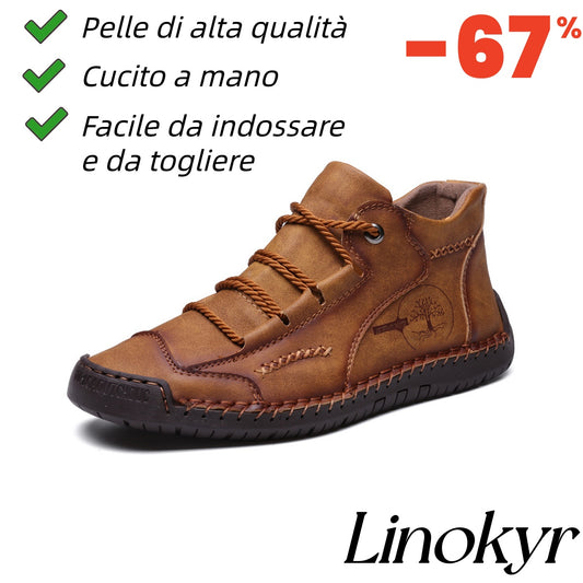 Scarpe ortopediche Linokyr® - Adatte per camminare tutto il giorno, alleviano il dolore a piedi, ginocchia e schiena - Realizzate a mano in vera pelle.
