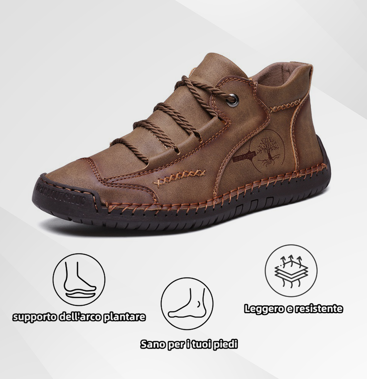 Scarpe ortopediche unisex DEVENP | Scarpe in pelle di vitello di prima qualità cucite a mano | Design ergonomico per alleviare il dolore alla schiena, alle articolazioni e ai piedi | Sconto del 50% per un periodo limitato, fino a esaurimento scorte