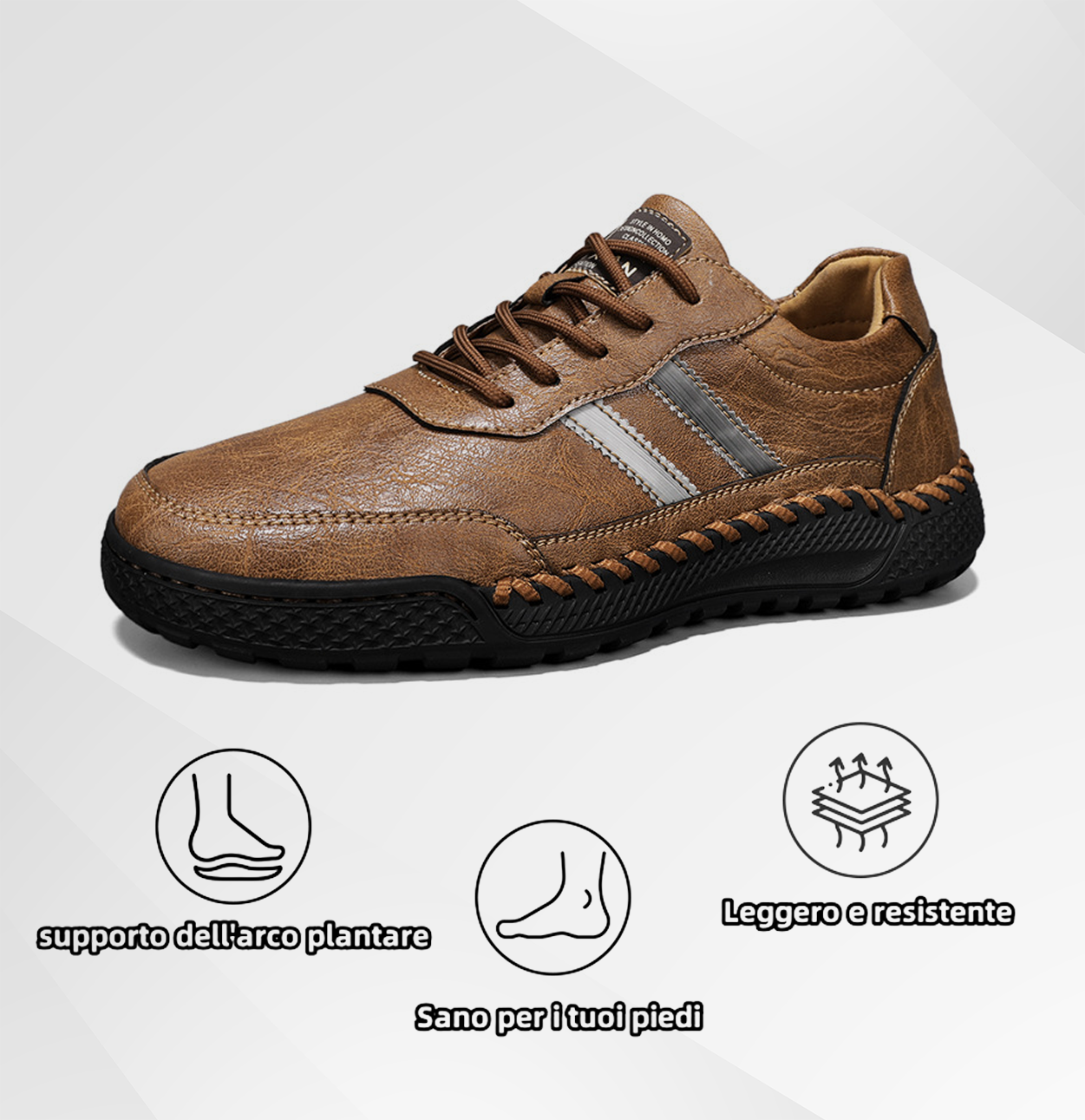 Scarpe ortopediche DEVENP | Scarpe in vera pelle di alta qualità, impermeabili e antiscivolo | Design ergonomico per alleviare il disagio alla schiena, alle articolazioni e ai piedi | Sconto del 50% a tempo limitato, fino a esaurimento scorte