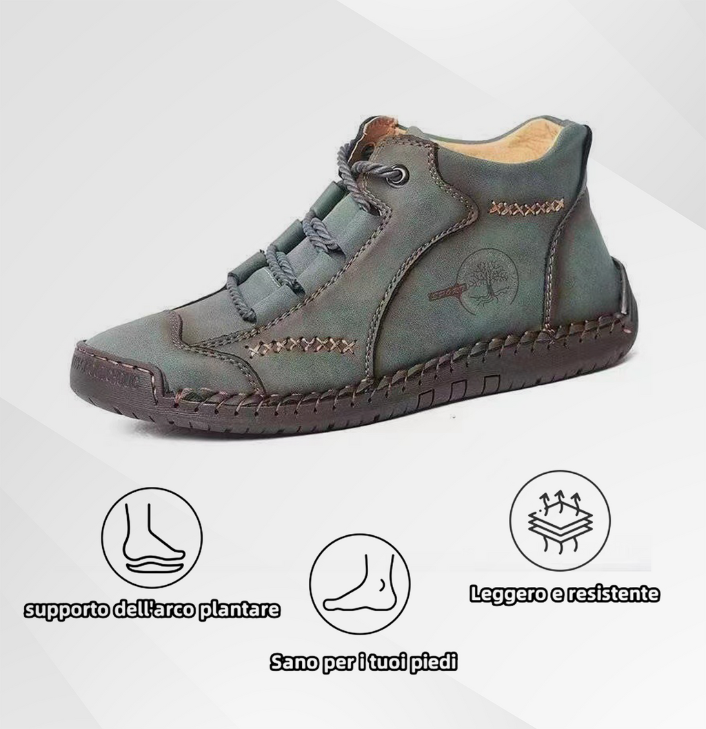 Scarpe ortopediche unisex DEVENP | Scarpe in pelle di vitello di prima qualità cucite a mano | Design ergonomico per alleviare il dolore alla schiena, alle articolazioni e ai piedi | Sconto del 50% per un periodo limitato, fino a esaurimento scorte