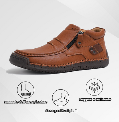 Scarpe ortopediche da uomo DEVENP | Scarpe slip-on in vera pelle cucite a mano | Progettate ergonomicamente per alleviare il dolore alla schiena, alle articolazioni e ai piedi | Sconto del 50% per un periodo limitato, fino a esaurimento scorte