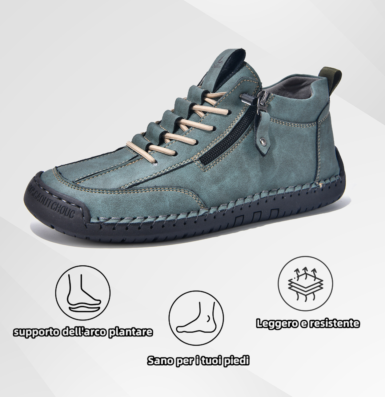 🔥 Sconto del 50% - Non lasciartelo sfuggire!👞Scarpe in Pelle "Zero Fatica": Zip Laterale, Supporto Plantare e suola antiscivolo – il design ergonomico allevia la fatica - unisex.