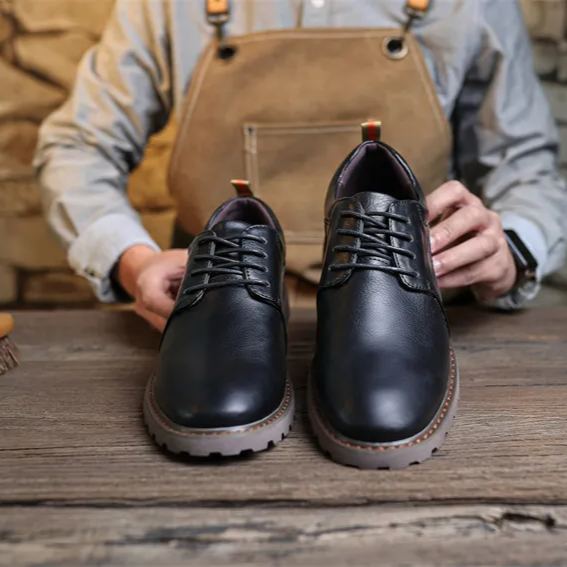 (🔥Sconto del 50% oggi - non lasciartelo sfuggire) - Scarpe selezionate in pelle di vitello di alta qualità - impermeabili e antiscivolo (lavoro, tempo libero e intrattenimento - supporto dell'arco plantare)