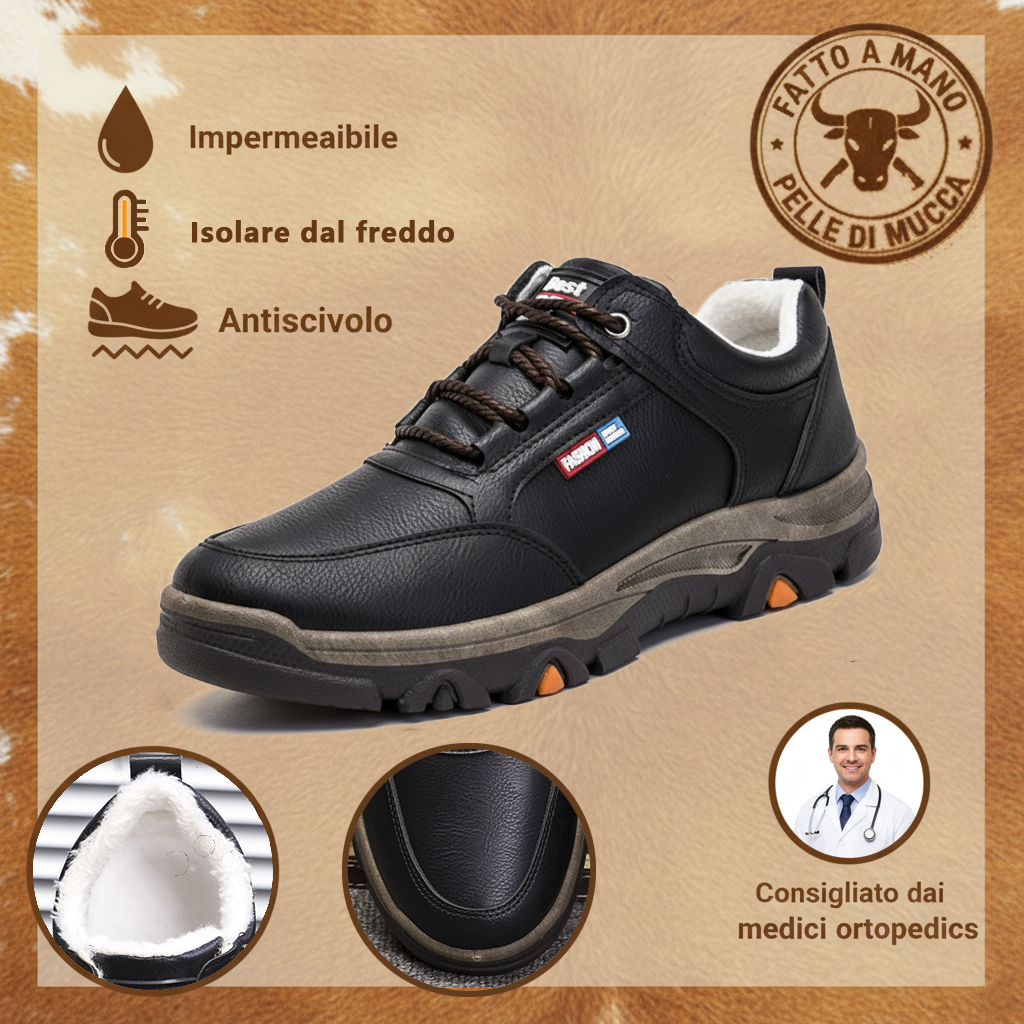 (🔥Sconto del 50% oggi - non lasciartelo sfuggire!) - Scarpe in pelle di vitello morbide e comode - Supporto plantare per alleviare il dolore, impermeabili e antiscivolo (disponibili anche in versione peluche🔥)