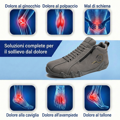 ⚡ -50% a Tempo Limitato! | Scarpe Ortopediche da Uomo in Vera Pelle Bovina Australiana: Cucite a Mano, Impermeabili e Antiscivolo con Supporto Plantare