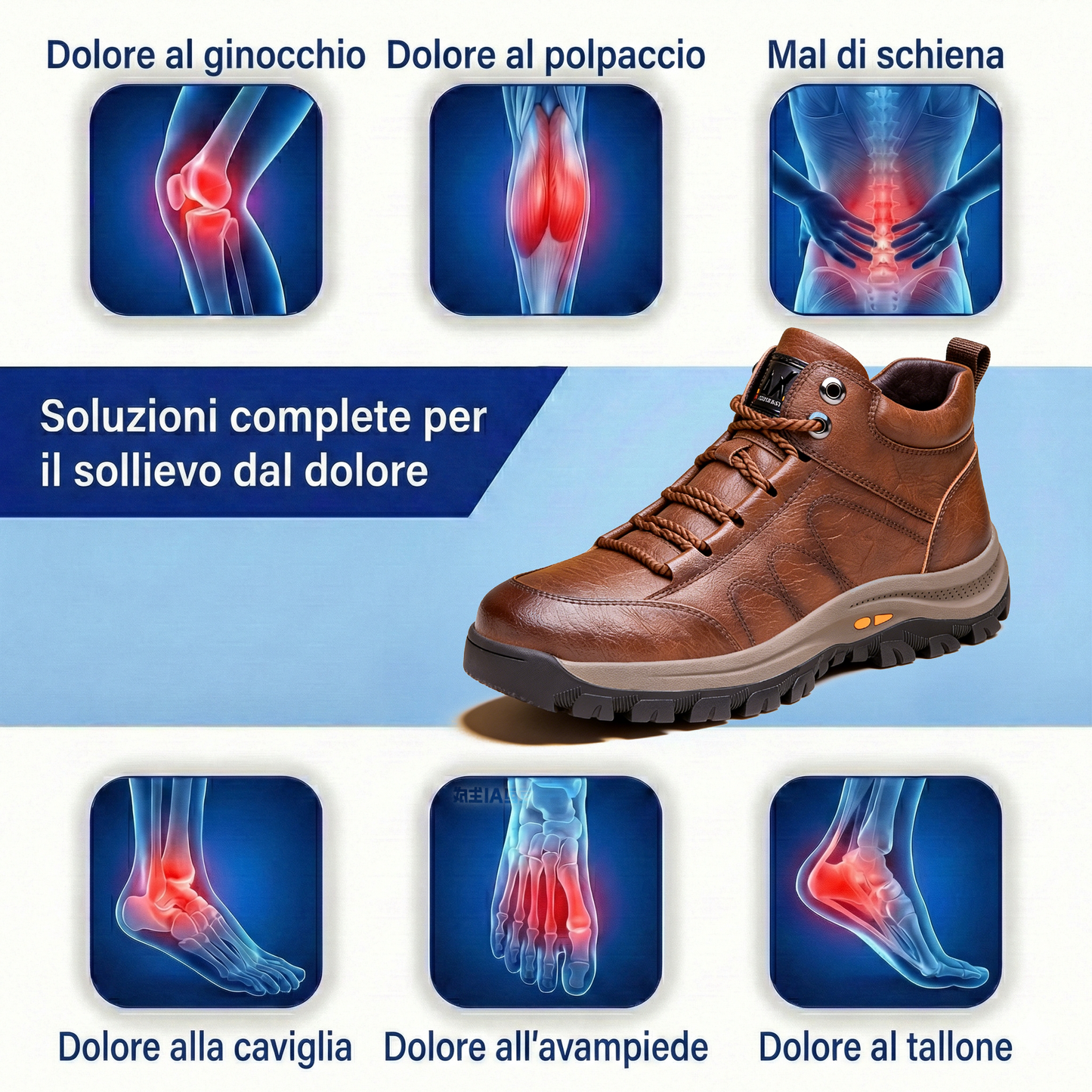 🔥Sconto del 50% oggi - Non perderlo!  🦶Scarpe in pelle di vitello italiana morbide e comode - Supporto dell'arco plantare - Impermeabili e antiscivolo