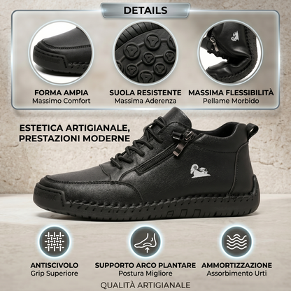🔥 Sconto del 50% - Non lasciartelo sfuggire! Scarpe selezionate in pelle di vitello - scarpe ortopediche👞resistenti, antiscivolo e impermeabili ✅supporto dell'arco plantare, sollievo dal dolore, unisex