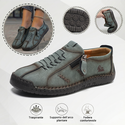 🔥Approfitta del 50% di Sconto oggi! 👞Mocassini Donna in Pelle con Cerniera, Scarpe Comode Ergonomiche, Calzado Casual Senza Lacci per Camminare
