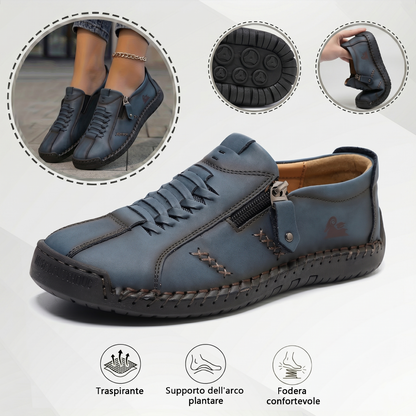 🔥Approfitta del 50% di Sconto oggi! 👞Mocassini Donna in Pelle con Cerniera, Scarpe Comode Ergonomiche, Calzado Casual Senza Lacci per Camminare