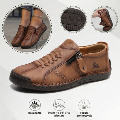 🔥Approfitta del 50% di Sconto oggi! 👞Mocassini Donna in Pelle con Cerniera, Scarpe Comode Ergonomiche, Calzado Casual Senza Lacci per Camminare